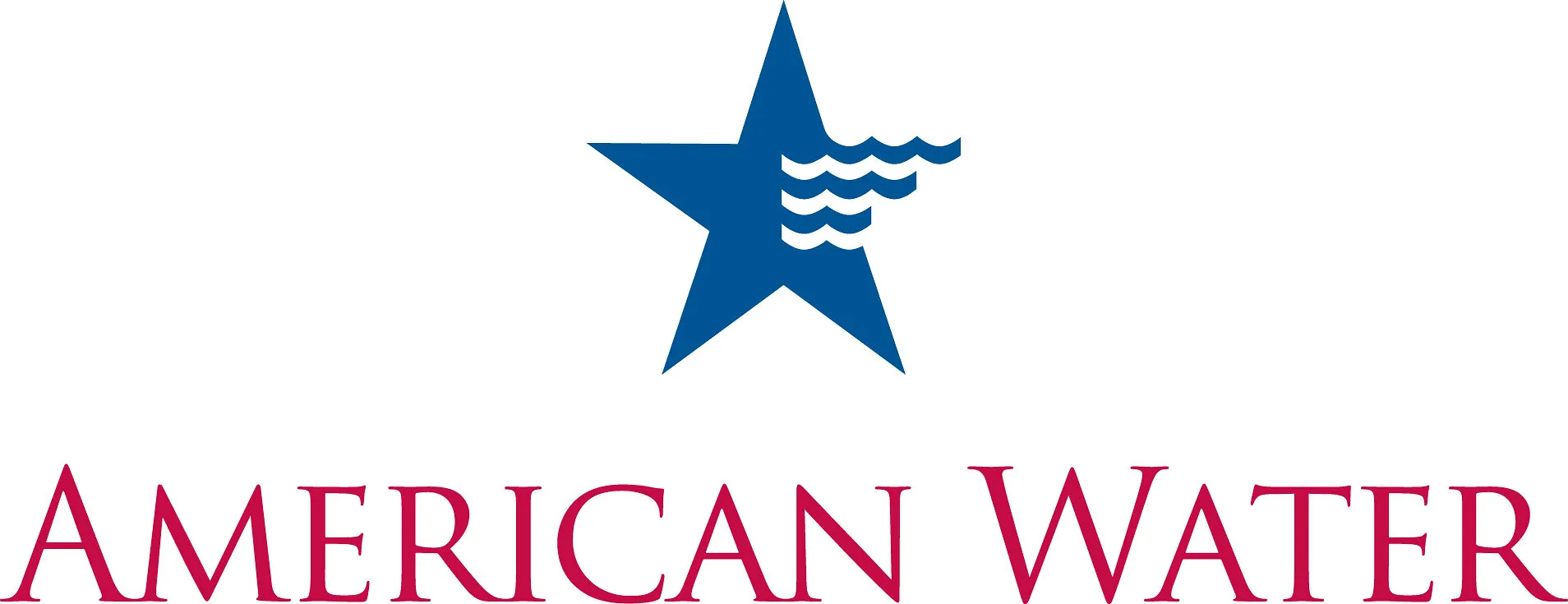 American Water logo with a blue star and wave lines above red lettering.